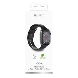 Pasek silikonowy do zegarka Apple Watch 38 40 41 mm Icon czarny - 2 szt. PURO