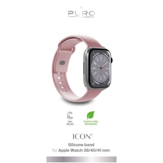 Pasek silikonowy do zegarka Apple Watch 38 40 41 mm Icon różowy - 2 szt. PURO