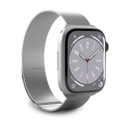 Pasek ze stali nierdzewnej do zegarka Apple Watch 42 44 45 49 mm Milanese - srebrny