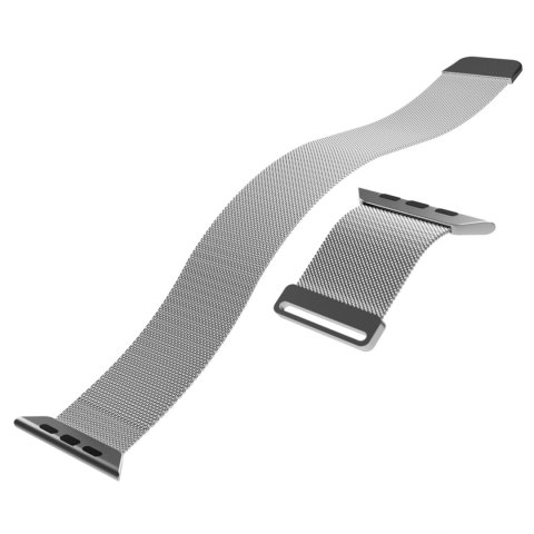 Pasek ze stali nierdzewnej do zegarka Apple Watch 42 44 45 49 mm Milanese - srebrny