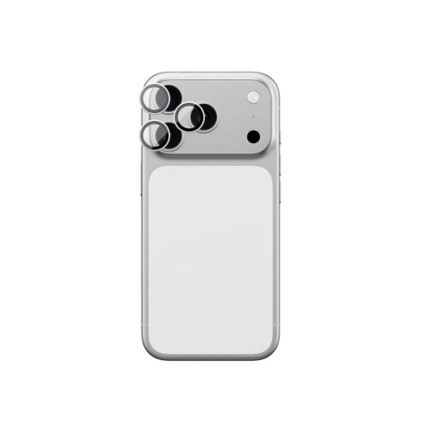 Szkło na aparat na iPhone 17 Pro / Pro Max Sapphire ze srebrną ramką AmazingThing