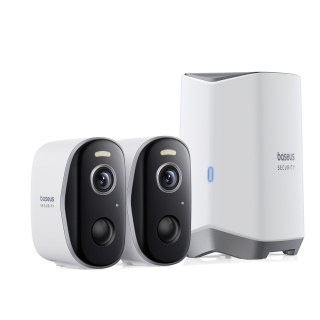Zestaw monitoringu zewnętrznego 2 kamery 2K 16 Gb WiFi - biały BASEUS