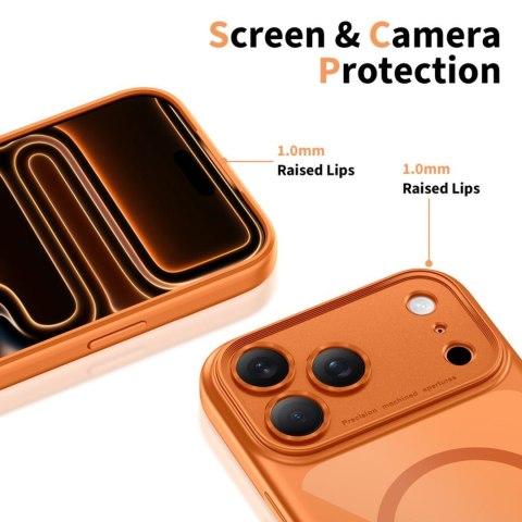 Etui case na iPhone 17 Pro Magpeak Magsafe CC - przezroczysto-pomarańczowe Tech-Protect