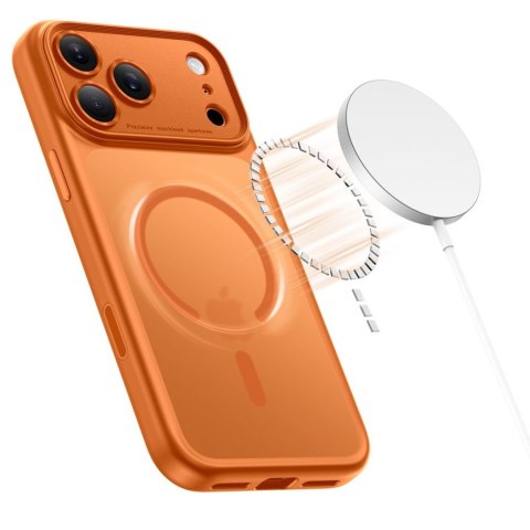 Etui ochronne case na iPhone 17 Pro Max Magpeak Magsafe CC - pomarańczowy mat Tech-Protect