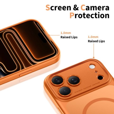 Etui ochronne case na iPhone 17 Pro Max Magpeak Magsafe CC - pomarańczowy mat Tech-Protect