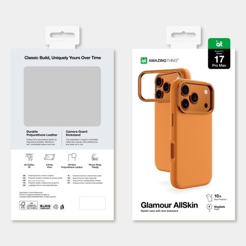 Etui pokrowiec case na iPhone 17 Pro Glamour - pomarańczowe AmazingThing