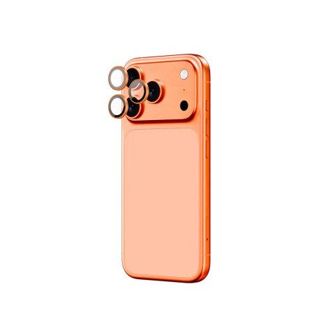 Szkło na obiektyw do iPhone 17 Pro / Pro Max AR Sapphire - pomarańczowa ramka AmazingThing
