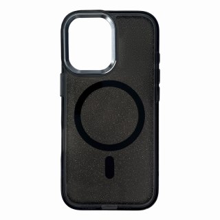 Etui pokrowiec brokatowy na iPhone 16e Glitter Case MagSafe - czarny HURTEL