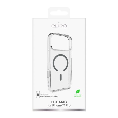 Etui pokrowiec case na iPhone 17 Pro Lite Mag MagSafe - przezroczyste szary pierścień