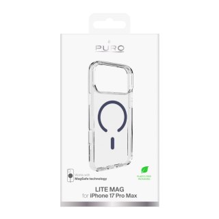Etui pokrowiec case na iPhone 17 Pro Max Lite Mag MagSafe - przezroczyste niebieski pierścień PURO