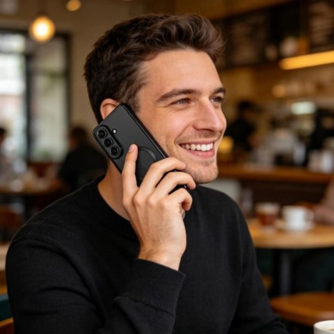 Etui pokrowiec case na Samsung Galaxy S26+ MagFlex - przezroczysto-czarny Tech-Protect