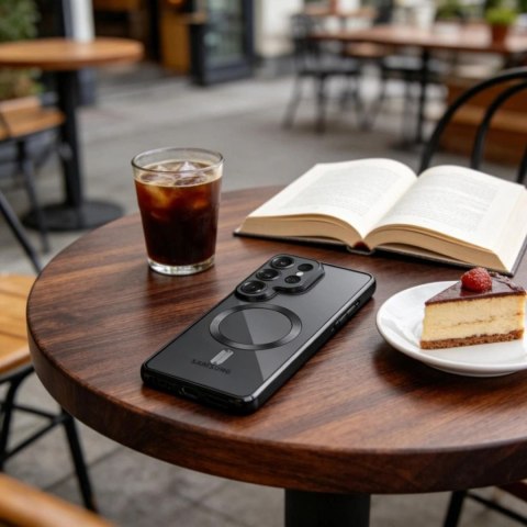 Etui pokrowiec case na Samsung Galaxy S26 Ultra MagFlex - przezroczysto-czarny Tech-Protect