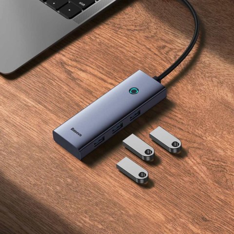 HUB Rozdzielacz 5w1 USB-C do HDMI USB-A USB-C PD 4K - szary BASEUS