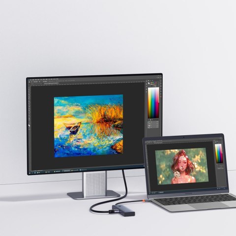 HUB Rozdzielacz 5w1 USB-C do HDMI USB-A USB-C PD 4K - szary BASEUS