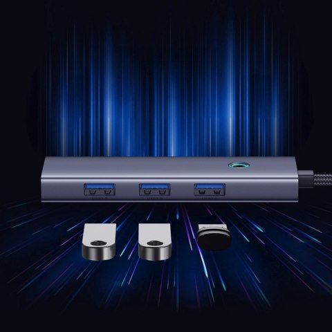 HUB Rozdzielacz 5w1 USB-C do HDMI USB-A USB-C PD 4K - szary BASEUS