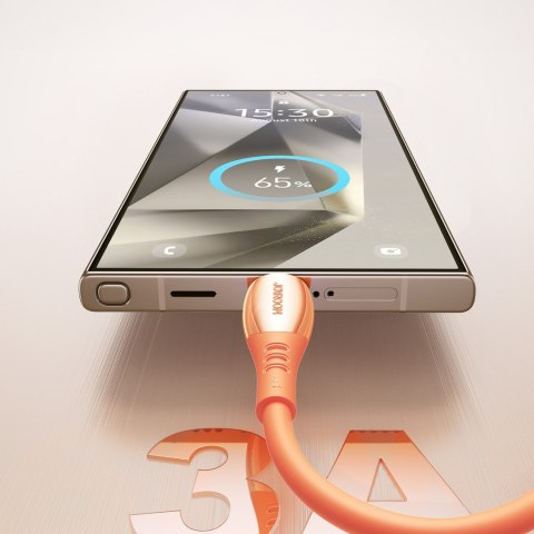 Kabel przewód USB-A - USB-C Vibrant Series 3A 1.2m - pomarańczowy JOYROOM