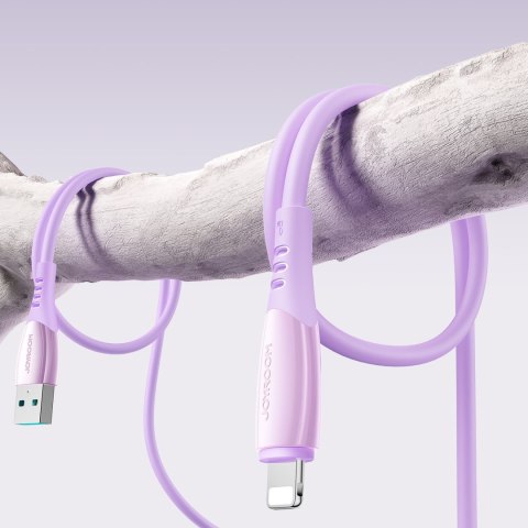 Kabel przewód USB-A - iPhone Lightning Vibrant Series 3A 1.2m - fioletowy JOYROOM