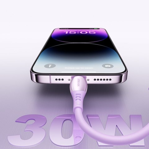 Kabel przewód USB-C - iPhone Lightning Vibrant Series 30W 1.2m - fioletowy JOYROOM