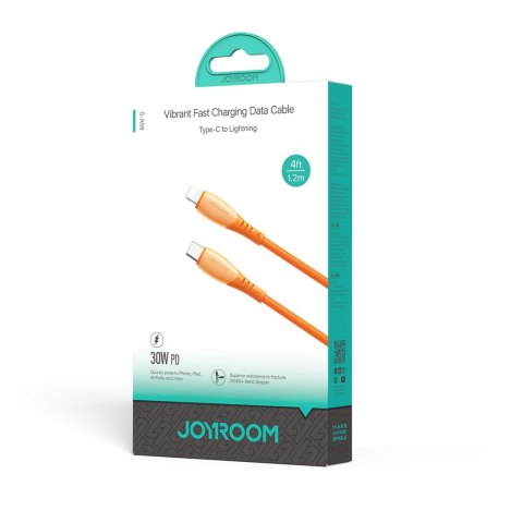 Kabel przewód USB-C - iPhone Lightning Vibrant Series 30W 1.2m - pomarańczowy JOYROOM