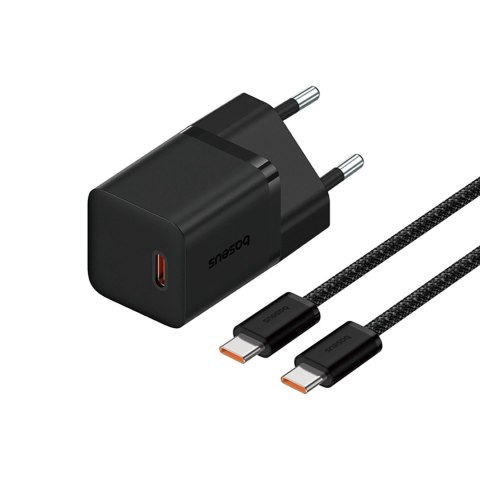 Ładowarka sieciowa USB-C GaN5 30W z kablem USB-C 100W - czarna BASEUS