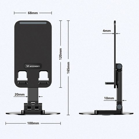 Podstawka stojak stabilny pod telefon tablet - czarny WOZINSKY