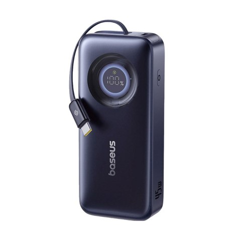 Powerbank 10000mAh 45W USB-C EnerCore CR11 ze zwijanym kablem USB-C - czarny BASEUS