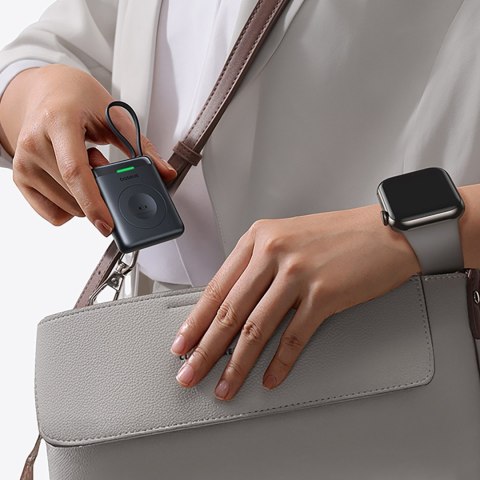 Powerbank 1640 mAh 5W EnerFill FW11 do Apple Watch z wbudowanym kablem - czarny BASEUS