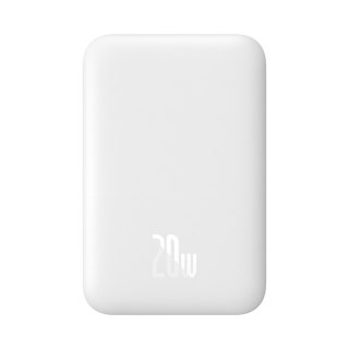 Powerbank magnetyczny 6000mAh 20W Airpow z kablem Baseus Simple USB-C - USB-C 30cm - biały BASEUS