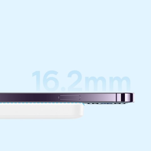 Powerbank magnetyczny 6000mAh 20W Airpow z kablem Baseus Simple USB-C - USB-C 30cm - biały BASEUS