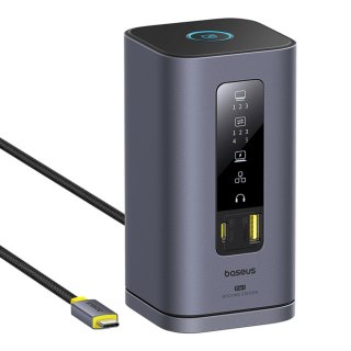 Stacja dokująca HUB 11w1 USB-C USB-A HDMI RJ45 Minijack 3.5mm - szara BASEUS