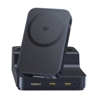 Stacja ładująca 6w1 bezprzewodowa USB-A USB-C 2x gniazdo AC 67W - czarna BASEUS