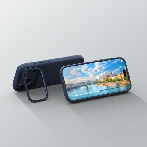 Etui pokrowiec z podstawką na iPhone 17 Pro Max Glamour - niebieski AmazingThing