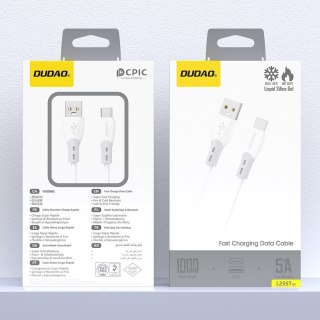 Kabel przewód z silikonowym oplotem USB-A - USB-C L25ST 5A 1m - biały DUDAO