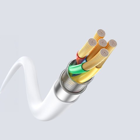 Kabel przewód z silikonowym oplotem USB-C L25SC 60W 1m - biały DUDAO