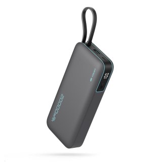 Powerbank 20000mAh USB-A USB-C z wbudowanym kablem USB-C 55W - szary CUKTECH