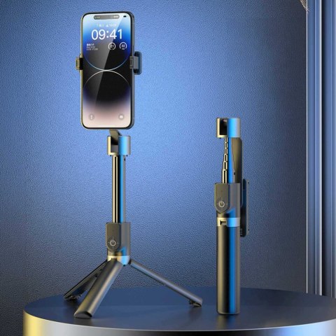 Selfie stick kijek do zdjęć ze statywem pilotem Bluetooth 1.1 m - czarny DUDAO