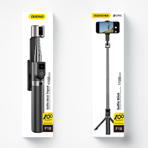 Selfie stick kijek do zdjęć ze statywem pilotem Bluetooth 1.1 m - czarny DUDAO