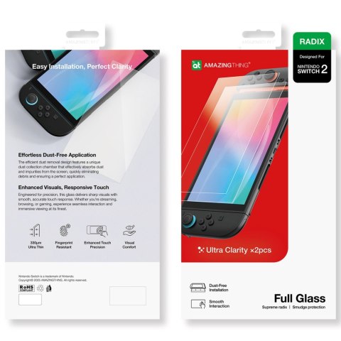 Szkło hartowane do konsoli Nintendo Switch 2 Radix Full Glass - 2 szt. AmazingThing