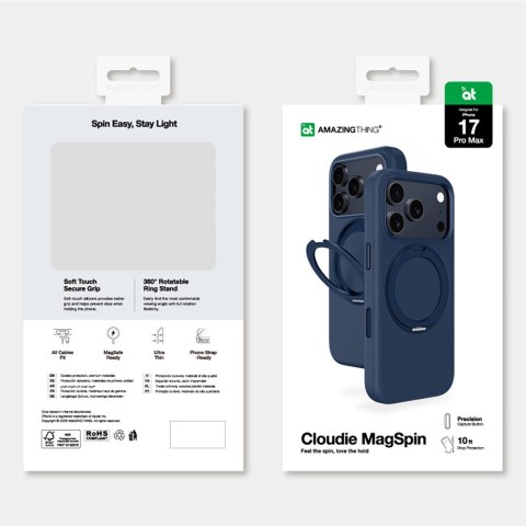 Etui pokrowiec na iPhone 17 Pro Max z podstawką Cloudie - niebieski AmazingThing