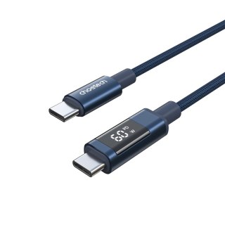Kabel przewód USB-C z wyświetlaczem PD 60 W 1.2 m - niebieski CHOETECH