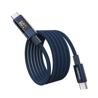 Kabel przewód USB-C z wyświetlaczem PD 60 W 1.2 m - niebieski CHOETECH