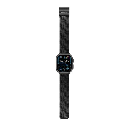 Pasek tytanowy na AppleWatch 38/40/41/42/44/45/46/49 mm - czarny AmazingThing