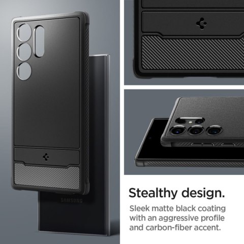 Etui pokrowiec na Samsung Galaxy S24 Ultra Rugged Armor - czarny mat SPIGEN