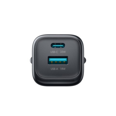 Ładowarka sieciowa USB-A USB-C 33W z kablem 60W USB-C do USB-C 1m - czarna JOYROOM