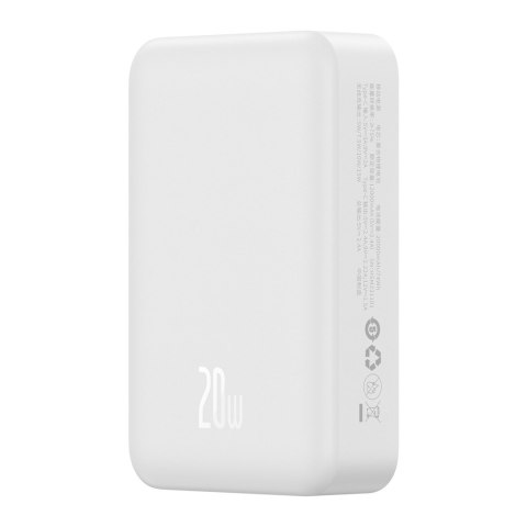 Powerbank magnetyczny 20000mAh 20W EnerFill FM41 z kablem USB-C 30cm - biały BASEUS