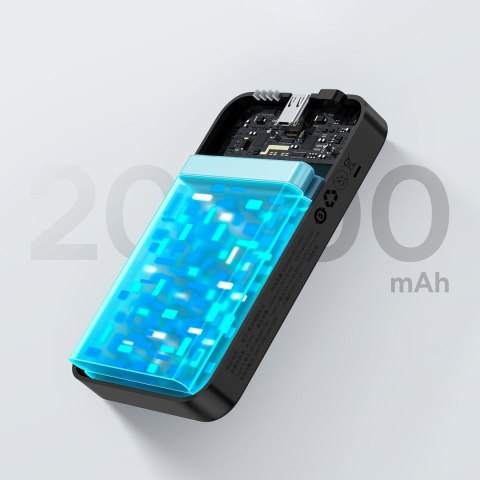 Powerbank magnetyczny 20000mAh 20W EnerFill FM41 z kablem USB-C 30cm - czarny BASEUS