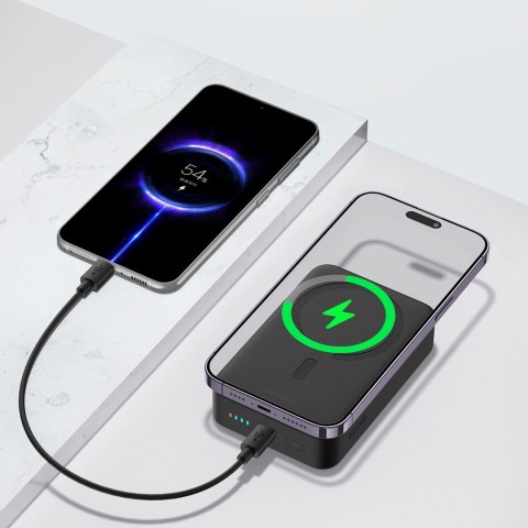 Powerbank magnetyczny 20000mAh 20W EnerFill FM41 z kablem USB-C 30cm - czarny BASEUS