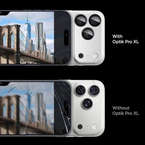 Szkło na obiektyw do iPhone 17 Pro Optik Pro XL - srebrne SPIGEN