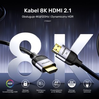 Kabel HDMI 2.1 8K 60Hz 1.5m; czarny; C11086GY01-1.5M Unitek