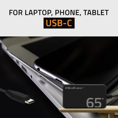 Ładowarka sieciowa 65W GaN Super Fast SLIM | PD | 5-20V | 3.25A |USB-C 3.1 | Laptop | MacBook | Smartfon | +kabel